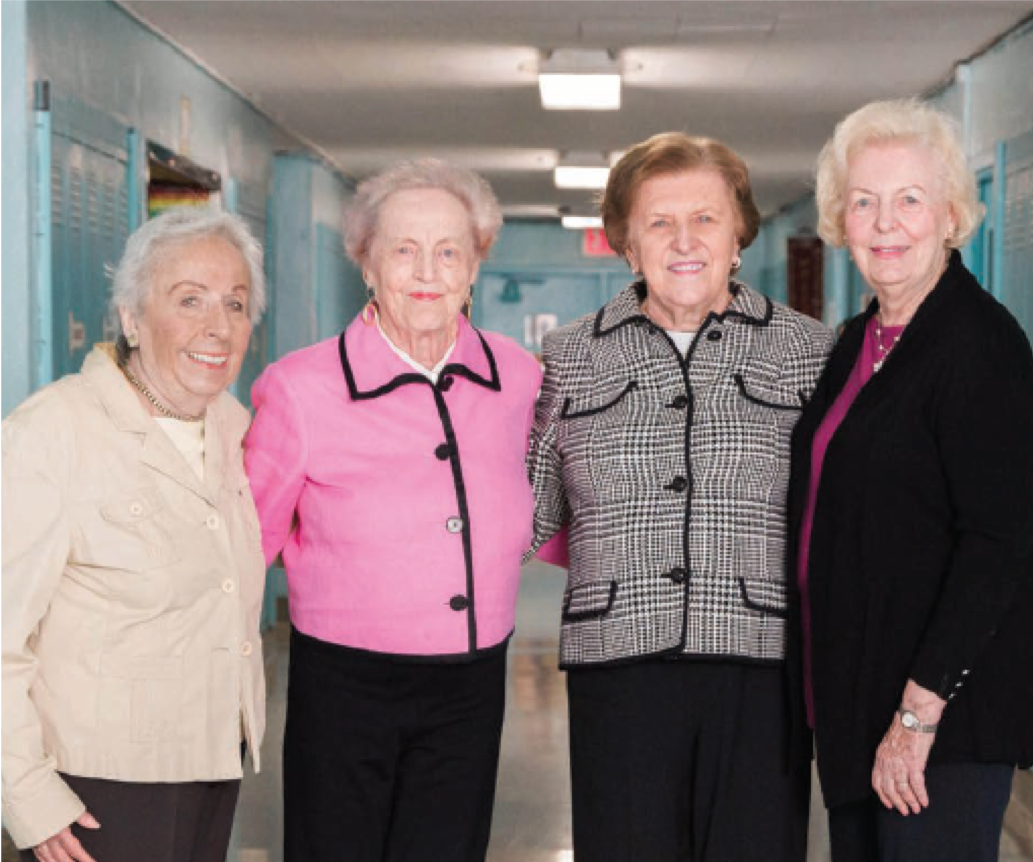 Photo of Helen White with former classmates